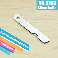 Couteau de poche mini SDI en alliage d'aluminium argenté 0103, entièrement métallique, lame tranchante, petit couteau pliant