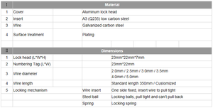공장 가격 밴 및 컨테이너 트럭 보안 씰 잠금 장치 (단단한 와이어 케이블 적용) - Product Image 6