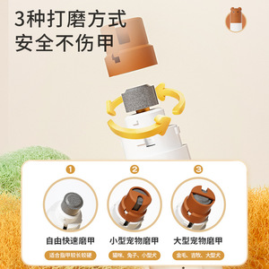 Electric Pet Nail <b>Grinder</b> Two Speed Adjustable For Cats Dogs LED Display Coffee White And Gray - Product Image 2