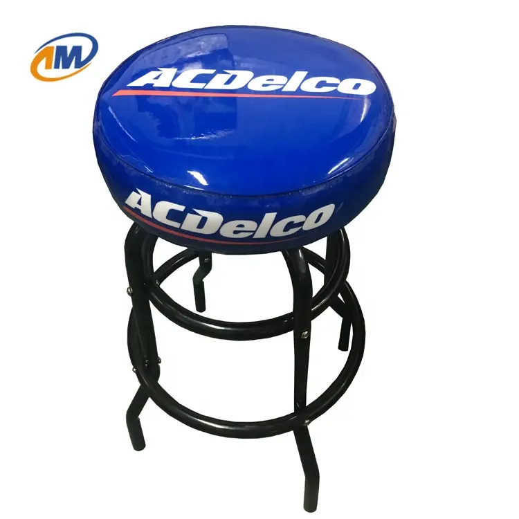 360 Swivel Metal Steel FrameとPVC Custom Logo Seat Bar Stools