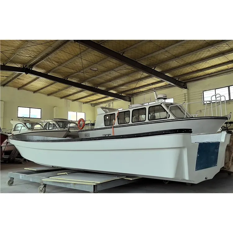 2024 CE Certified Inflatable Fishing Boat 5 Person Sailing Yacht with Outboard Engine Fiberglass and PVC Hull Material