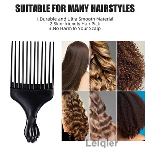 Peigne à cheveux personnalisé avec logo, outil de coiffure classique, peigne courant pour salon, en plastique, à dents larges, pour cheveux afro - Product Image 5
