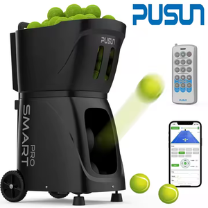 Máquina de Tenis y <span class=keywords><strong>Pádel</strong></span> Inteligente para Atletas, Robot de Práctica de Tenis Pusun, Lanzador Automático, Equipo Programable para Ejercicios - Product Image 1
