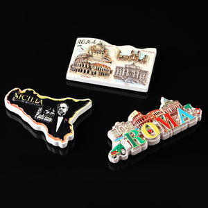 Aimant <span class=keywords><strong>de</strong></span> réfrigérateur 3D en résine personnalisé OEM/ODM, thème <span class=keywords><strong>Rome</strong></span> Italie, pour cadeaux <span class=keywords><strong>de</strong></span> voyage et décoration intérieure - Product Image 2