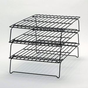 Custom Wholesale Supply Home Kitchen 3 Tier Silver Metal Wire Stainless Steel <b>Cooling</b> <b>Rack</b> for Bakery Cake Bread Barbecue - Product Image 2
