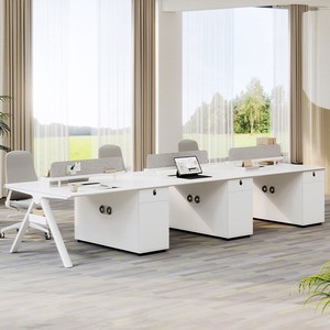 Muebles de Oficina Modernos de Lujo en Madera, Combinación Modular <span class=keywords><strong>Libre</strong></span>, Mesa para 4 Personas, Cubículo, Estación de Trabajo, Panel, Oficina Tipo Villa - Product Image 2