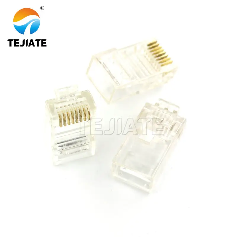 Cat5e passer à travers 8P8C prise modulaire Cat 6 cristal rj45 prise d'interface réseau connecteur rj45 Cat5e Cat6 pour connecter le réseau