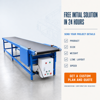 Convoyeur à bande avec bande en PVC sur structure en acier au carbone avec finition peinture au four, pour la fabrication de machines, vitesse réglable
