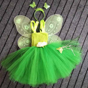 Vestidos de Fiesta Elegantes para Niñas al por Mayor, Disfraz Infantil de Hada Verde Mariposa del Bosque, Conjunto de Vestido Tutú para Niñas en Fiesta - Product Image 3