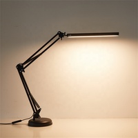 Lampe de bureau LED moderne et flexible à prix abordable, 3 températures de couleur, 10 niveaux de luminosité réglables, bras pliable pour usage au bureau/à l'ordinateur