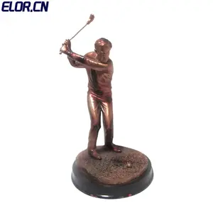 Elor树脂古铜色人物奖杯，高尔夫男子用于体育赛事奖励高尔夫会员荣誉礼物