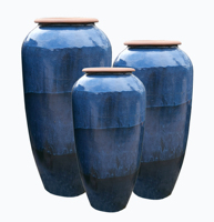 Grands pots à fleurs en céramique, résistants au gel, faits à la main, de style rustique européen, pour l'utilisation dans les jardins et les centres commerciaux, et la décoration intérieure.