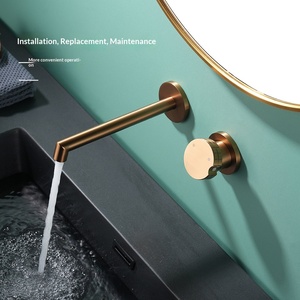 Lavabo de Pared Xinxi Kitchen, Moderno y Minimalista, con Grifo Oculto de una Sola Manija, Núcleo de Cerámica y Cobre, para Hotel HQ011 - Product Image 1