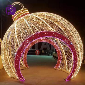 Giant LED Christmas Ornament Archway <b>Light</b> Installation for Commercial Outdoor Festival Decoration - Product Image 1