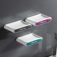 Boîte à savon en plastique drainable murale sans perçage, brevetée, pour le rangement du savon pour les mains et du savon de bain dans la salle de bain