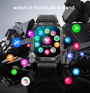 K63 Từ Tính Với La Bàn Vòng Đeo Tay Montre Thông Minh Bt Gọi Điện Thoại 380MAh Pin Cho Đồng Hồ Thông Minh Cho Nam Giới Không Thấm Nước Bạc Màu Đen - Product Image 2