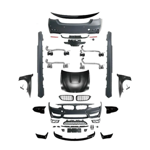 Kit carrozzeria per BMW <span class=keywords><strong>serie</strong></span> <span class=keywords><strong>4</strong></span> F32 F33 F36 modificato per paraurti anteriore M4, paraurti posteriore, gonna laterale, quattro bordi di scarico grandi - Product Image 1
