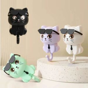 Cartoon Sunglasses 1PC Creative <b>Hooks</b> No Holes No Marks Strong Adhesive Cat <b>Hooks</b> - Product Image 1