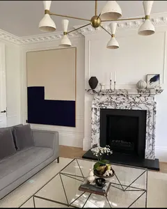 Cheminée en marbre intérieur décoration Surround calacata italien Viola marbre cheminée manteau
