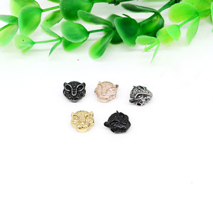 yunnique Steel Wings Titanium Steel Leopard Head Beads Retro Metal <b>Spacer</b> For Bracelet Making - Product Image 4