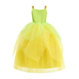 Nouvelle robe de princesse de luxe grenouille princesse sans manches vert <span class=keywords><strong>Tiana</strong></span> Halloween enfants fille robe - Product Image 3