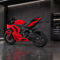 5000W Electric Sportbike Motorcycle 72V Mid Drive Chain ABS Red Racing E-Moto Gold Inverted Fork Dual Disc Adult
