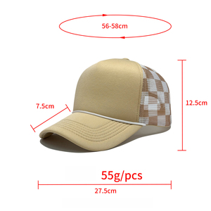 <span class=keywords><strong>Gorra</strong></span> de béisbol informal de moda americana para exteriores, 100% poliéster, a cuadros, con malla transpirable, protección solar, <span class=keywords><strong>gorra</strong></span> publicitaria - Product Image 3