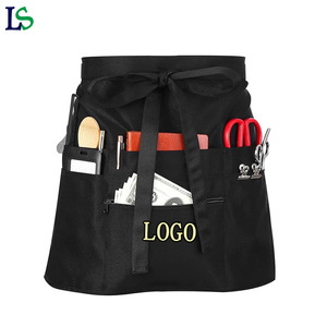 Tablier personnalisé avec logo imprimé, motif artistique, avec poches, pour restaurant, cuisine, café, chefs, serveurs, serveuses, demi-tabliers - Product Image 1