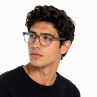 Lunettes carrées en acétate noir Mazzucchelli, très vendues, avec charnières à rivets, montures de lunettes à bas prix