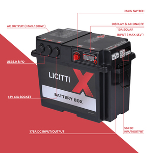 Batteries solaires automobiles marines 12V 24V 110V 220V étanches, boîte de batterie au lithium 200Ah, boîte de batterie 100Ah, batterie au lithium - Product Image 4