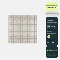 Mosaïque de verre cristal BJD Manhattan, design de surface mixte en perles, style européen, carré 300x300mm, pour mur de fond d'espace commercial