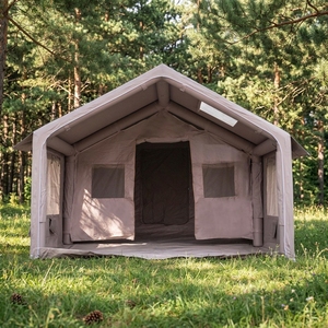 Tente de camping gonflable légère <span class=keywords><strong>TUKI</strong></span> 12m² à deux chambres, double couche, beige, en tissu Oxford imperméable, luxe, vente en gros - Product Image 2