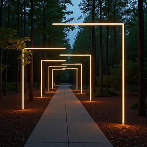 เสาไฟถนนแบบแถบ LED อลูมิเนียม ใช้พลังงานไฟฟ้ากระแสตรง/แบตเตอรี่ พร้อมฝาครอบสำหรับสวน สำหรับให้แสงสว่างบนถนน - Product Image 3