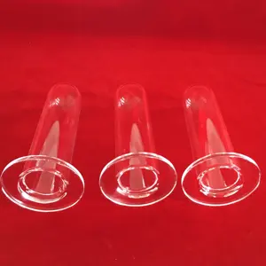 Individuelles transparentes Quarzrohr polieren durchsichtiges fusioniertes Quarzrohr mit Flansch