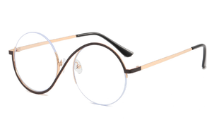 Gafas con Protección Anti Luz Azul y UV400, Montura Metálica Media Nueva y Lentes Planas Cómodas con Diseño Asimétrico - Product Image 4