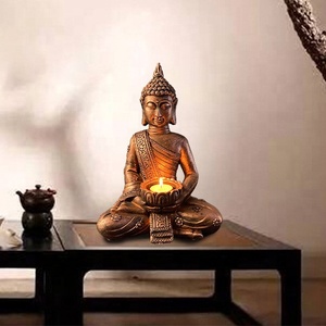 Escultura de <span class=keywords><strong>Buda</strong></span> de jardín Sentado Dioses Budda Estatuilla Resina Estatua de <span class=keywords><strong>Buda</strong></span> Portavelas Regalo Hogar Casa Decoración interior - Product Image 2