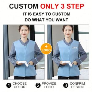Uniformes de Limpieza al por Mayor, Uniformes de Manga Larga para Hombres y Mujeres, Uniforme de Camarero y Personal de Limpieza de Hoteles - Product Image 4