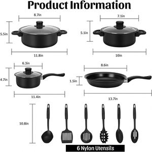 13-Piece Cookware <b>Sets</b> <b>Pots</b> and Pans Kit Kitchen Utensil <b>Set</b> Kitchenware Gifts for Friends and Family Cooking <b>Set</b> - Product Image 2