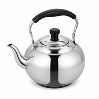 Bouilloire sifflante épaissie en acier inoxydable avec infuseur et design ajouré, compatible induction, pour la maison et l'extérieur, pour thé et café