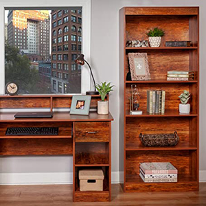 Estantería de madera para oficina, 5 estantes, cuadros de esquina, libros de pie, gabinete, novedad - Product Image 5