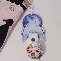 Tali Pergelangan Tangan Akrilik Anime Game Kartun Vigreat Low Moq, Tali Kunci Kanvas Hewan Custom, Gantungan Tas, Pengait Plastik