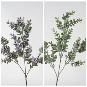 Bouquet d'eucalyptus artificiel CallaFloral, branche unique en plastique violet neige pour la décoration de la maison et des mariages - Product Image 3