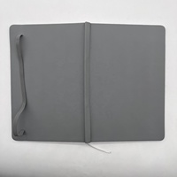 Carnet personnalisé à couverture rigide en cuir PU gris A5 avec logo, idéal pour le bureau, l'école, les étudiants, comme marque-page, journal intime ou agenda.