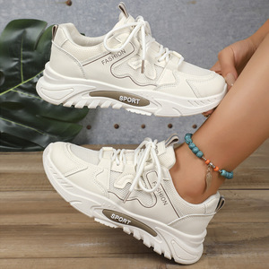 Zapatillas Deportivas Clásicas para Mujer, Suela Alta de Goma Antideslizante, PU Suave, Tendencia de Moda para Todas las Estaciones: Verano, Invierno, Primavera, Otoño - Product Image 2