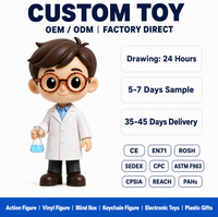 Figura de acción de PVC, fabricante de juguetes de caja ciega personalizados, modelo de mini científico, figura de vinilo de anime para niños, fans y souvenirs