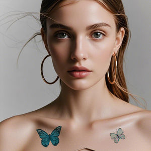 Farfalle simulate di carta bianca per l'applicazione del viso o del corpo adesivi temporanei impermeabili farfalla colorata - Product Image 3