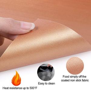 <span class=keywords><strong>Teflon</strong></span> için Amazon için yüksek sıcaklığa dayanıklı yapışmaz barbekü barbekü <span class=keywords><strong>Mat</strong></span> bakır elyaf hasır için kömür ızgara kamp için tavalar