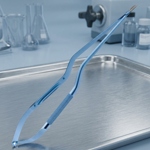 Porte-aiguilles micro-courbes à poignée baïonnette ronde, forceps chirurgical manuel pour chirurgie générale, certifié CE, en acier inoxydable - Product Image 2