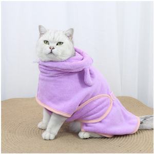 Adorable poncho de luxe en fausse fourrure écologique, robe pour animaux de compagnie, couverture naturelle à séchage à l'air pour chiens et chats, utilisation en salle de bain - Product Image 5