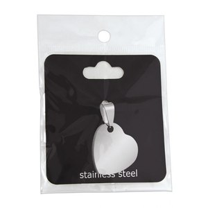 Ciondolo a Cuore in Acciaio Placcato Oro 20x20mm, Stile Religioso con Zircone, Placcatura 18K - Product Image 2
